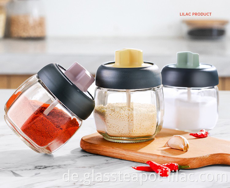 Flieder KOSTENLOSE Probe 420ml 16oz gelb/pink/grün recycelbares leeres Glas Oktogon-Form nordisches Gewürz-/Gewürzglas mit Namen